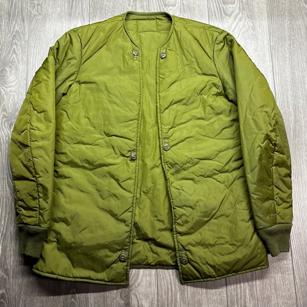Vintage Military Issue Quilted Field Coat XL Liner Jacket Olive Green 1990s - Picture 1 of 8